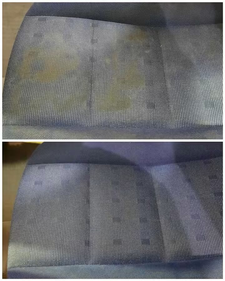 Premium pranje kola Zrenjanin – pre i posle, tekstilno sedište
